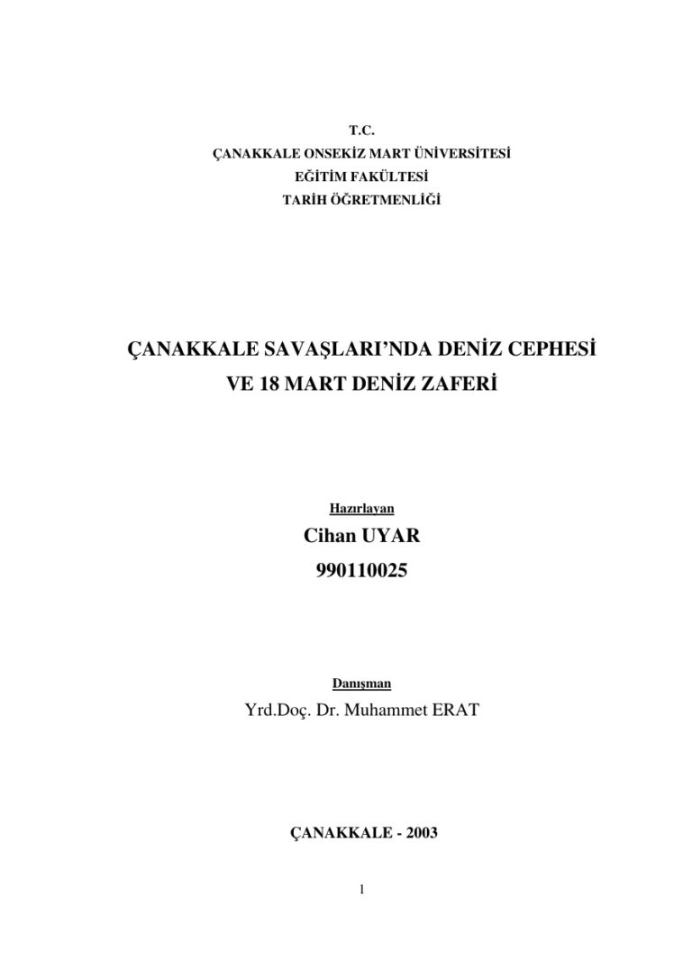 Cihan Uyar 18 Mart Kitap Kapağı