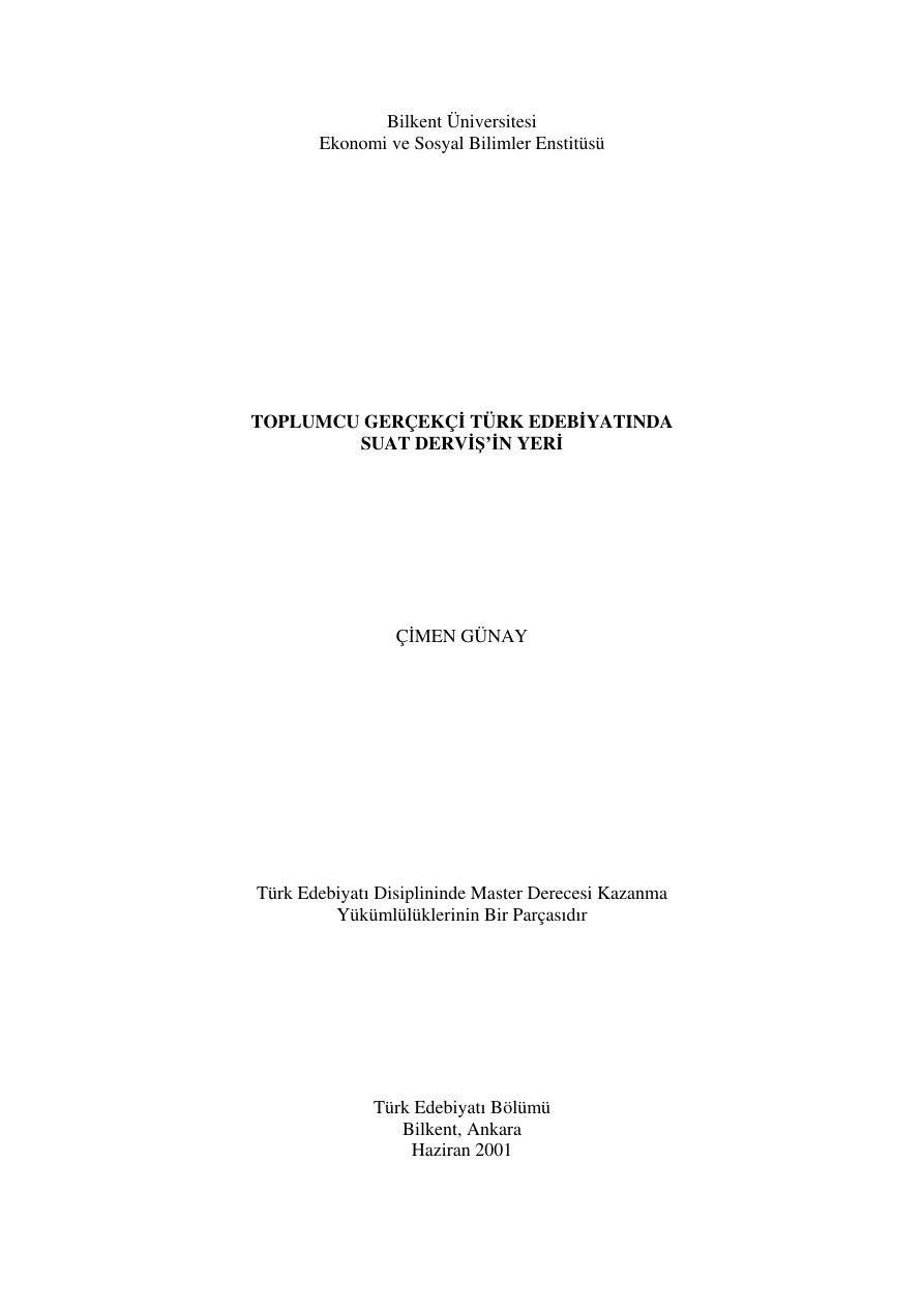 Toplumcu Gerçekçi Türk Edebiyatında Suat Derviş’in Yeri PDF – Çimen Günay