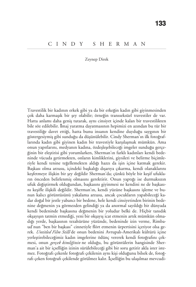Cindy Sherman PDF – Kolektif / Sanat İnceleme