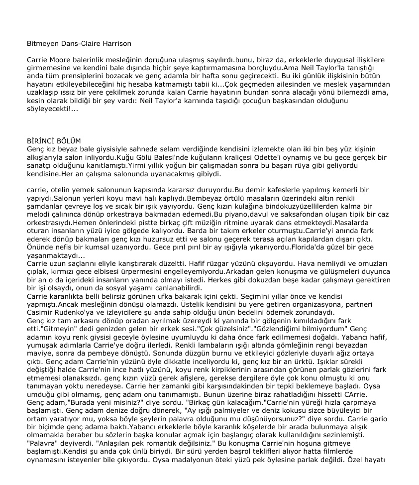 Bitmeyen Dans PDF – Claire Harrison