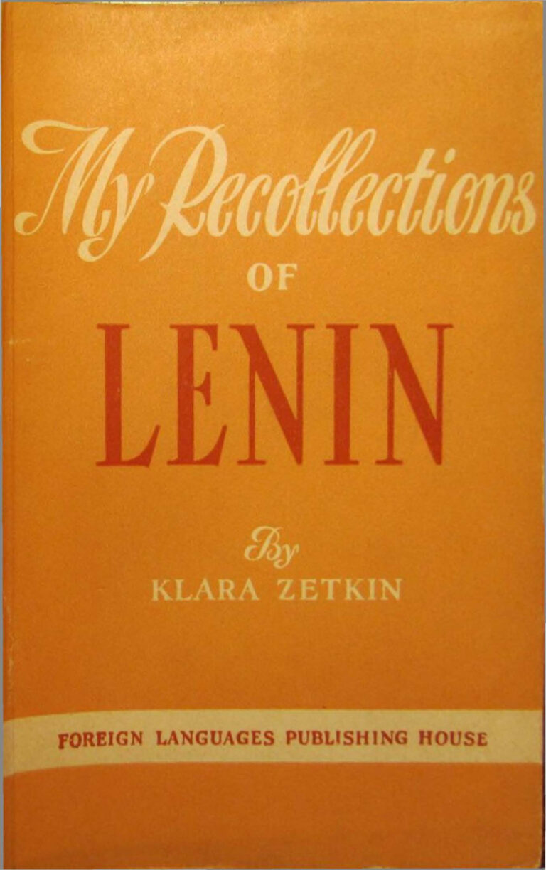 My Recollections of Lenin PDF - Clara Zetkin 1 Clara Zetkin My Recollections of Lenin Kitap Kapağı