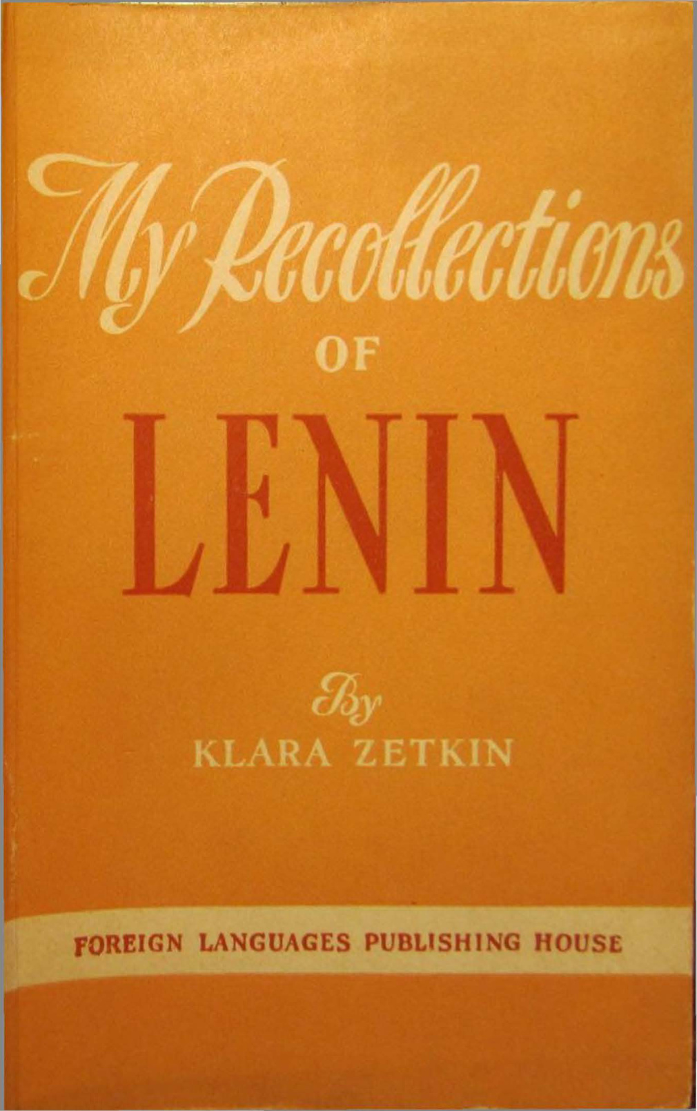 My Recollections of Lenin PDF – Clara Zetkin