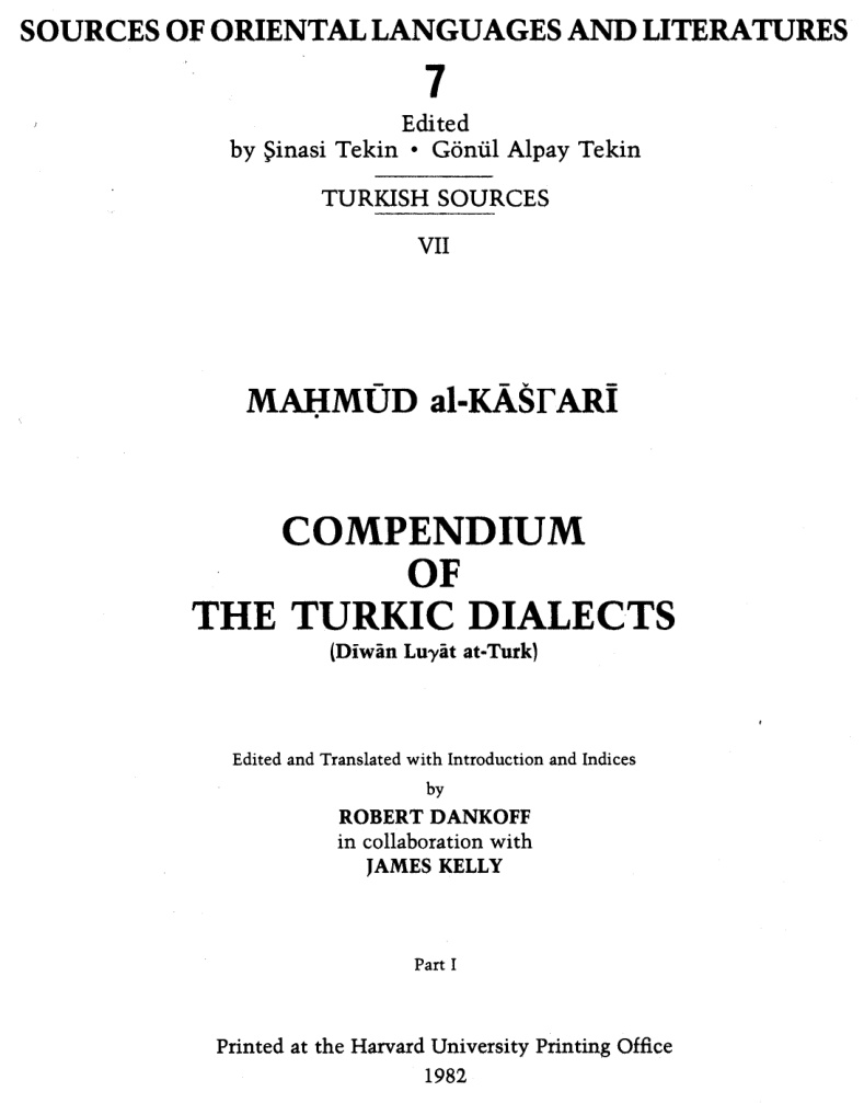 Compendium of the Turkic Dialects (Cilt 1) PDF – Kaşgarlı Mahmud (Hazırlayan/Kolektif)