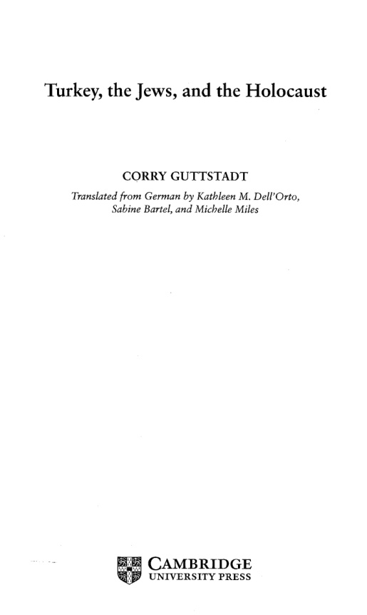 Turkey, the Jews and the Holocaust PDF – Corry Guttstadt