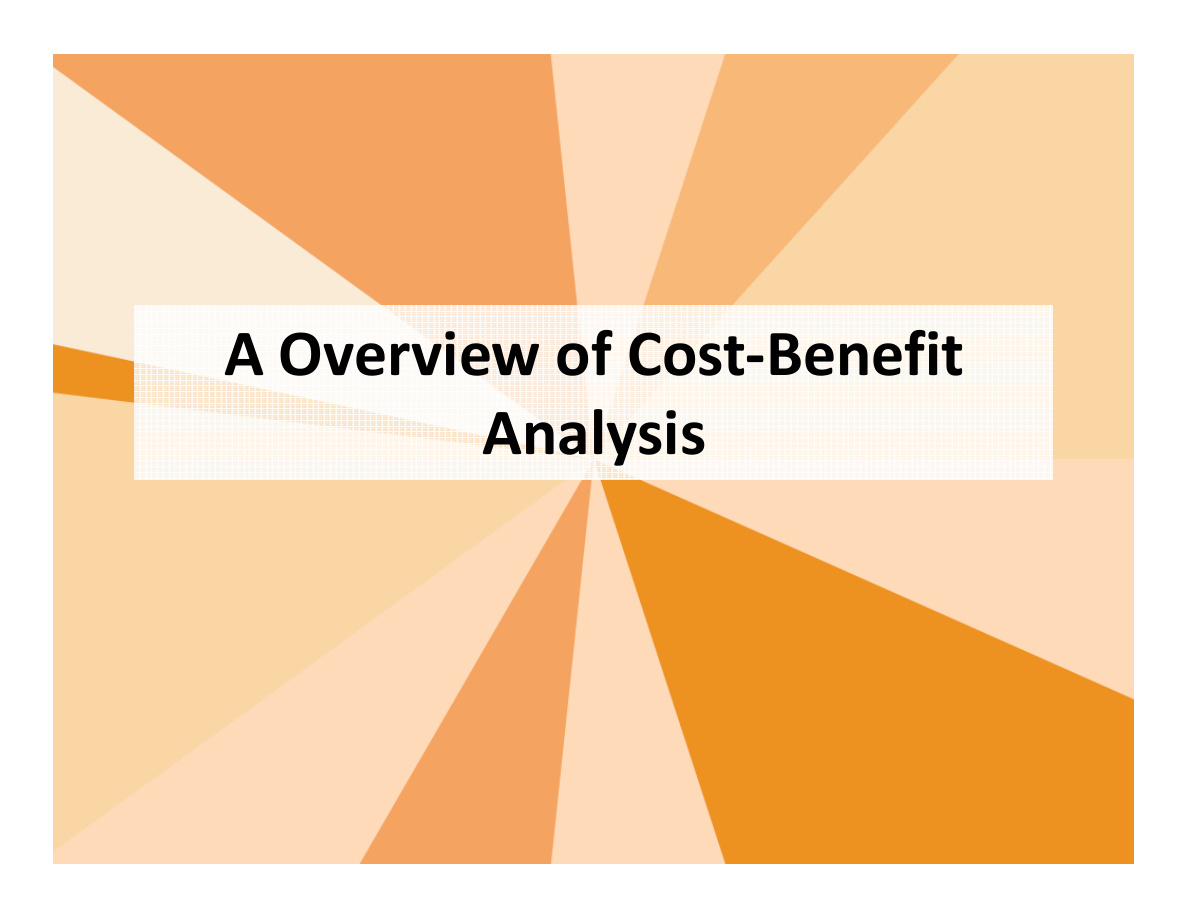Cost-Benefit Analysis 2013 PDF – Unknown