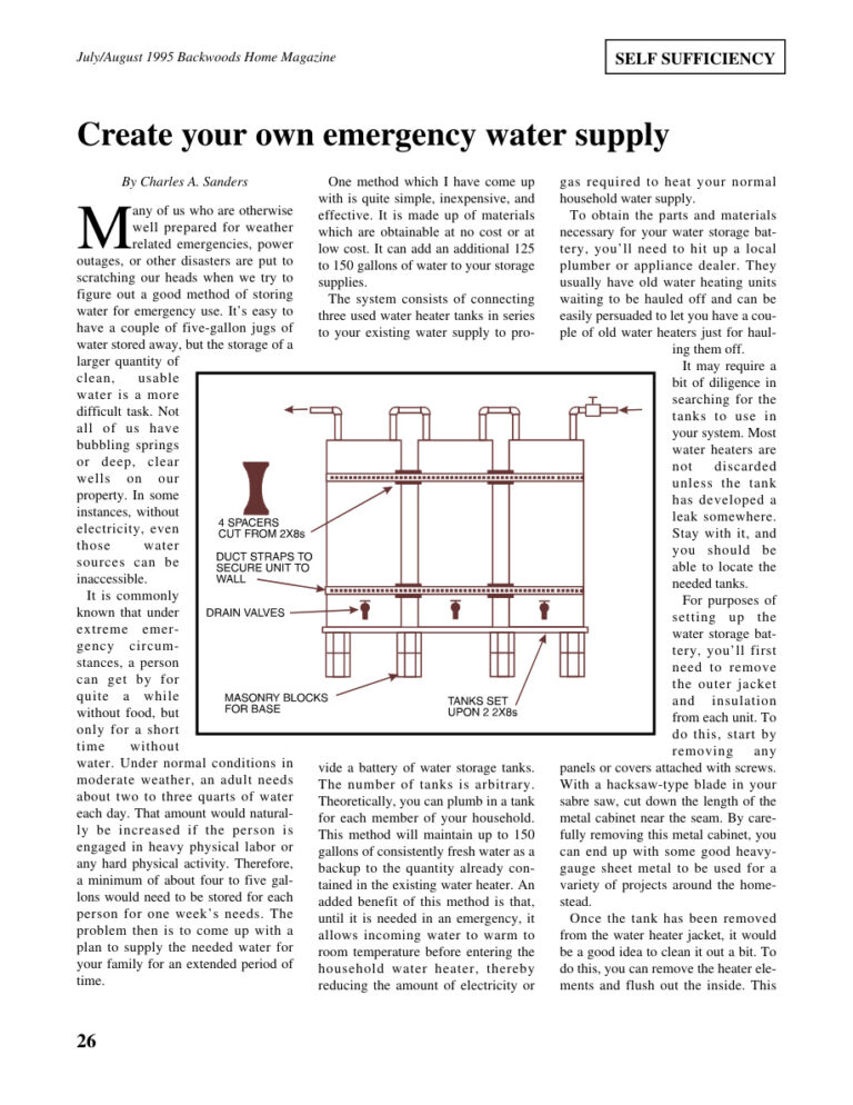 Create Your Own Emergency Water Supply PDF - Charles A. Sander 1 Create your own emergency water supply By Charles A Sander Kitap Kapağı