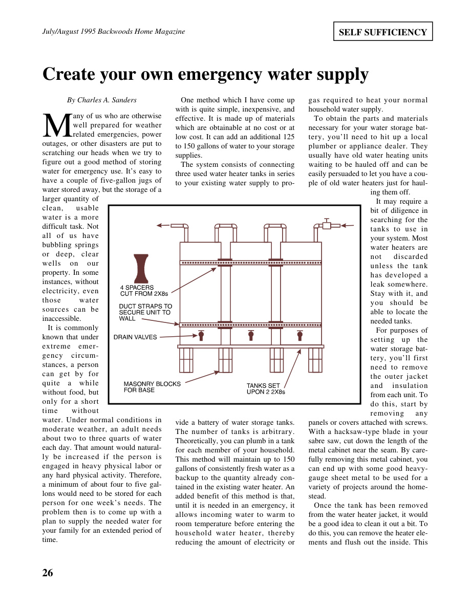 Create Your Own Emergency Water Supply PDF – Charles A. Sander