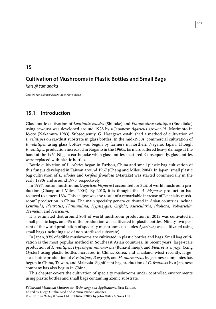 Cultivation of Mushrooms in Plastic Bottles and Small Bags PDF – Unknown