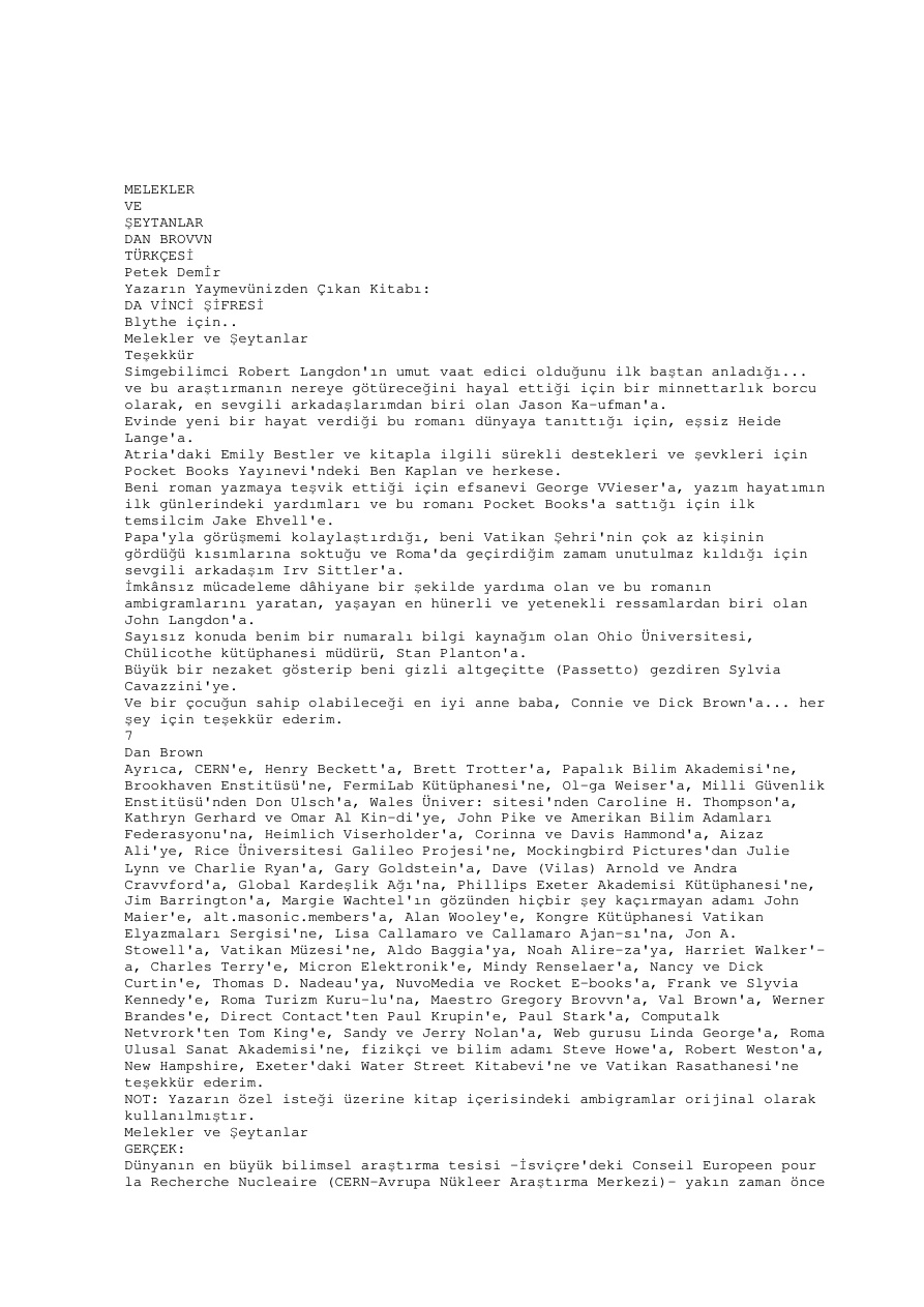 Melekler ve Şeytanlar 2 (Alternatif Kayıt) PDF – Dan Brown
