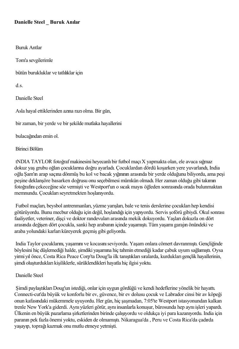 Buruk Anılar PDF – Danielle Steel