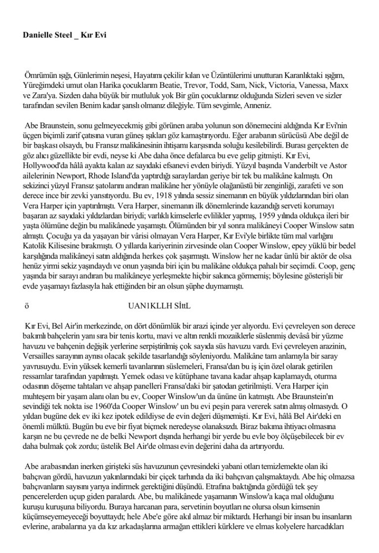 Danielle Steel Kir Evi Kitap Kapağı