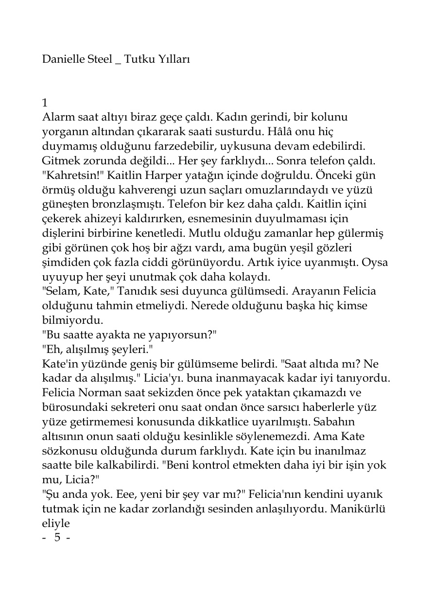 Tutku Yılları PDF – Danielle Steel