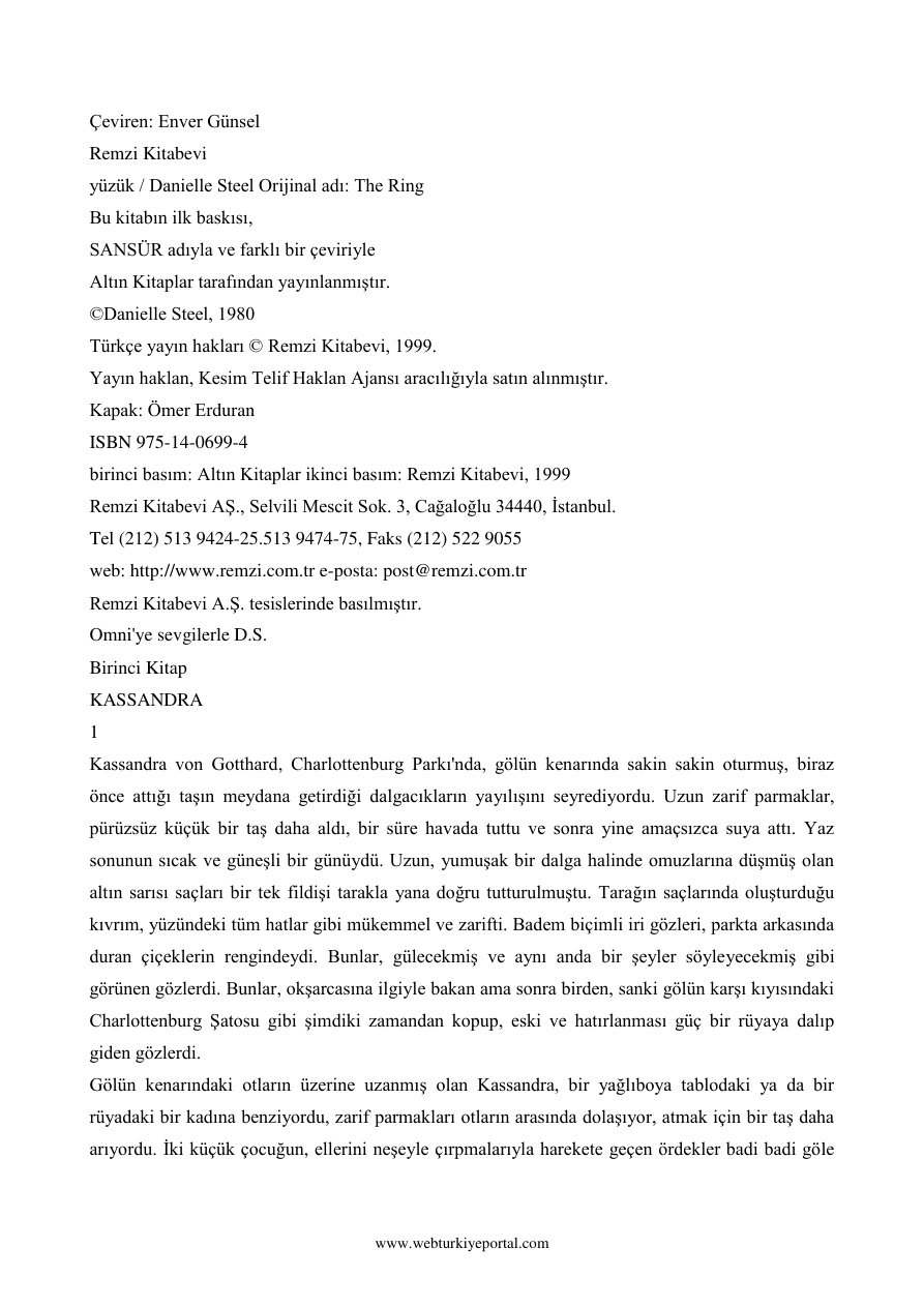 Yüzük PDF – Danielle Steel