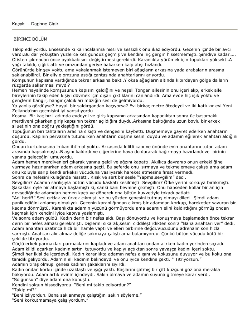 Kaçak PDF – Daphne Clair