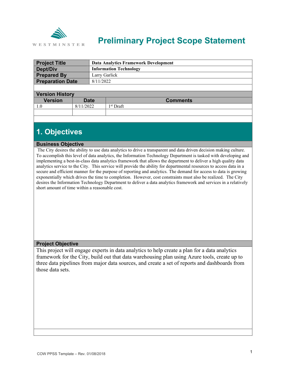 Data Analytics Framework Development PPSS_1 PDF – Unknown