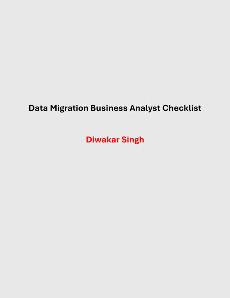 Data Migration Business Analyst Checklist Kitap Kapağı