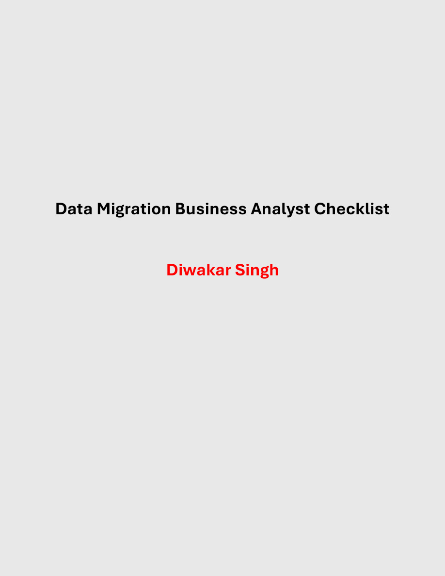 Data Migration Business Analyst Checklist PDF – Unknown