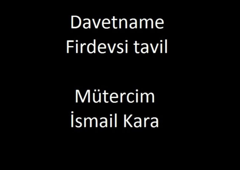 Davetname Firdevsi Tavil İsmail Kara Kitap Kapağı