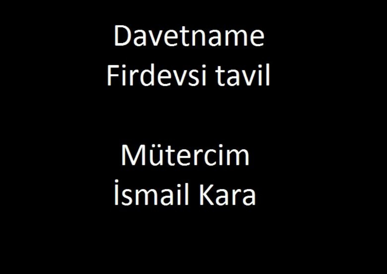 Davetname PDF – Firdevsî-i Tavîl (Haz: İsmail Kara)
