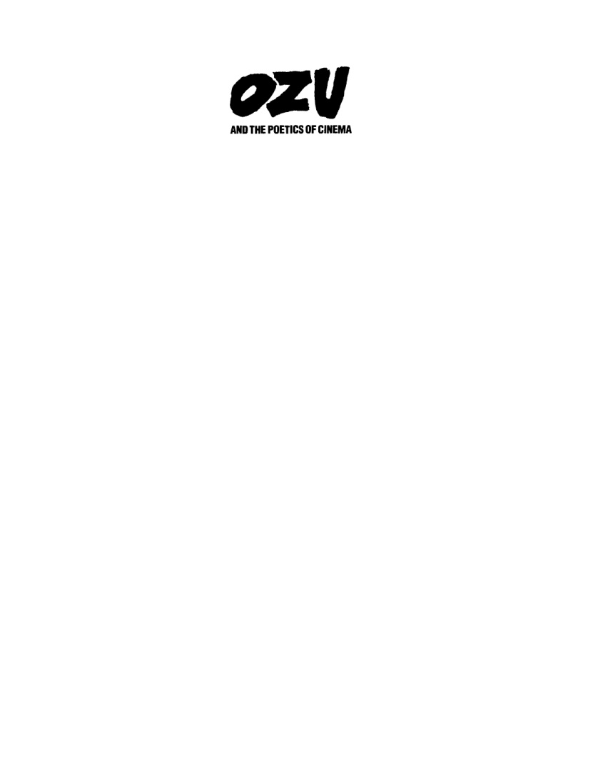 Ozu and the Poetics of Cinema PDF – David Bordwell