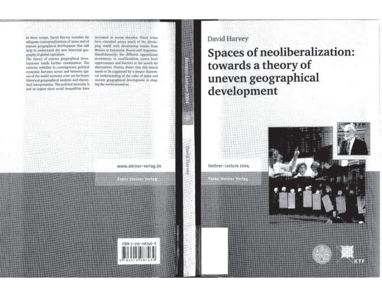 David Harvey Spaces of Neoliberalization Kitap Kapağı