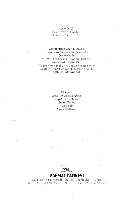 Geometrin Gizli Dünyası PDF – David Wells