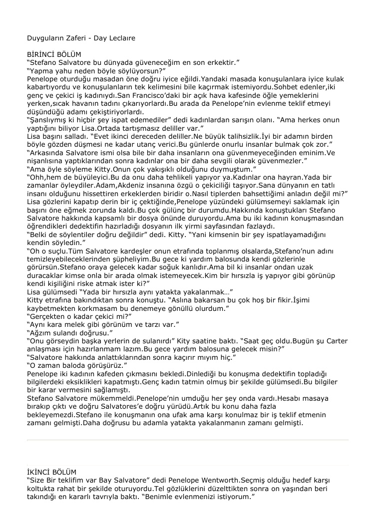Duyguların Zaferi PDF – Day Leclaire