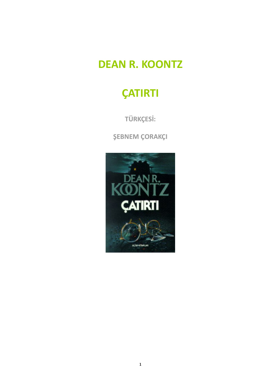 Çatırtı PDF – Dean R. Koontz