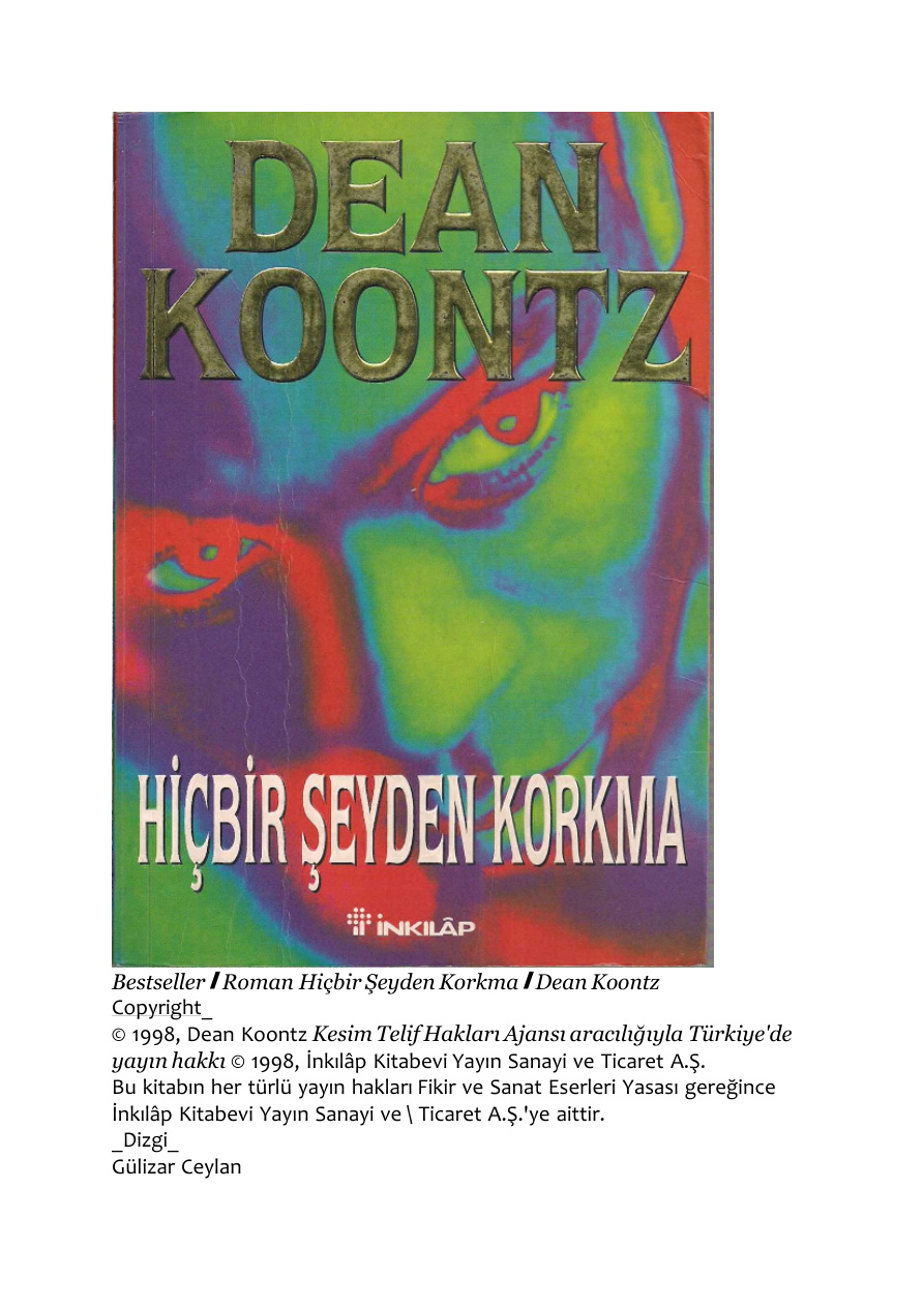 Hiçbir Şeyden Korkma PDF – Dean R. Koontz