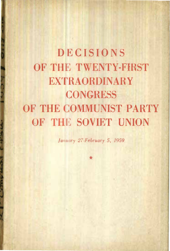 Decisions Of The Twenty-First Extraordinary Congress PDF – Kolektif / Sovyet Belgeleri