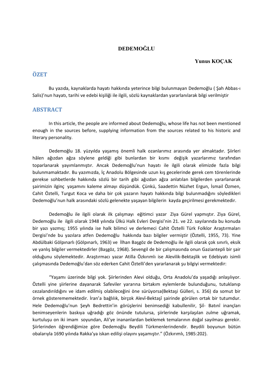 Dedemoğlu PDF – Dedemoğlu (Haz: Kolektif)