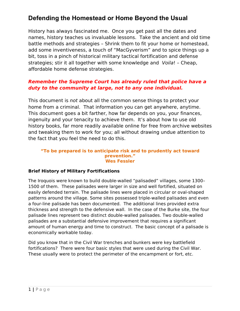 Defending the Homestead PDF – Unknown
