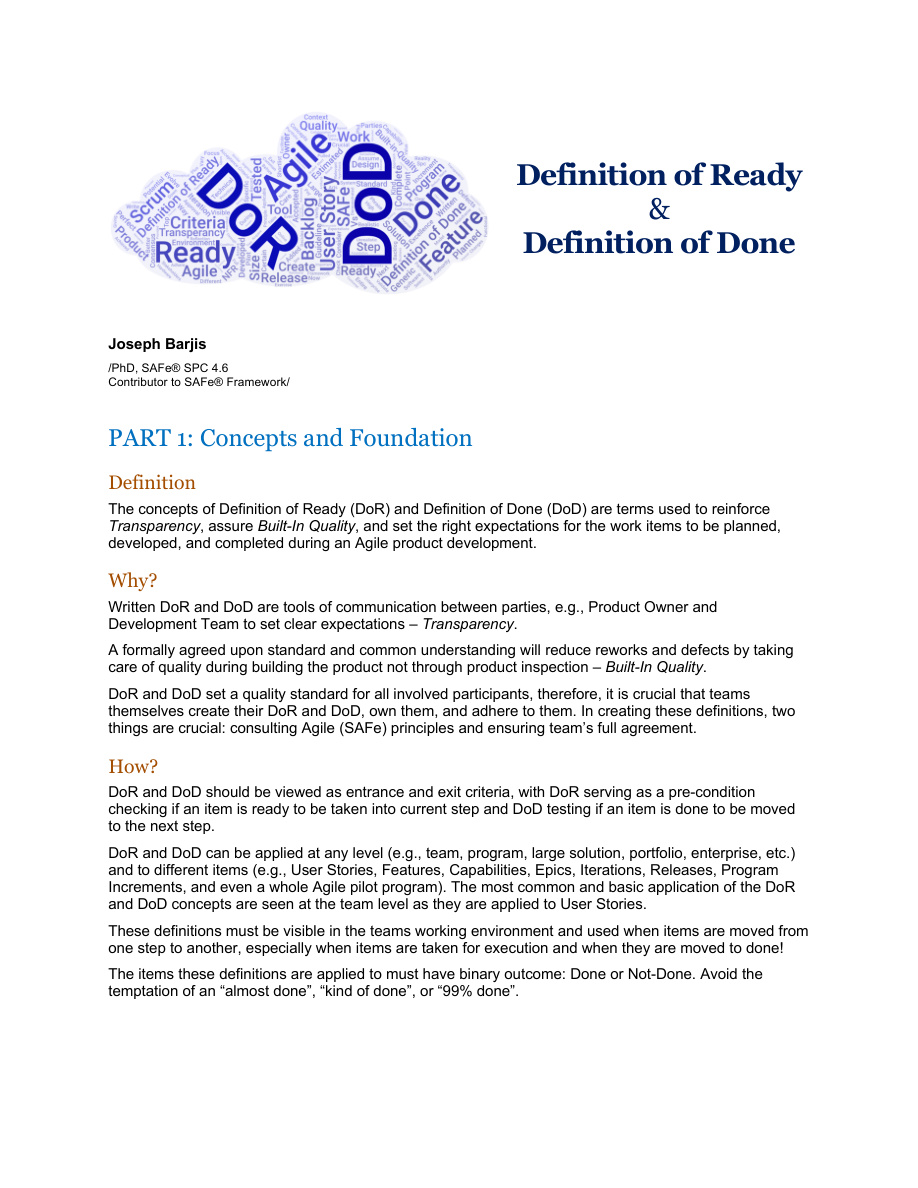 Definition of Ready and Done PDF – Unknown