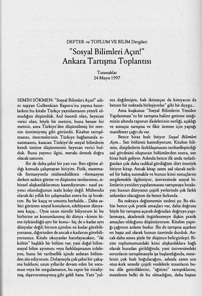Ankara Tartışma Toplantısı PDF – Kolektif / Defter ve Toplum Bilim
