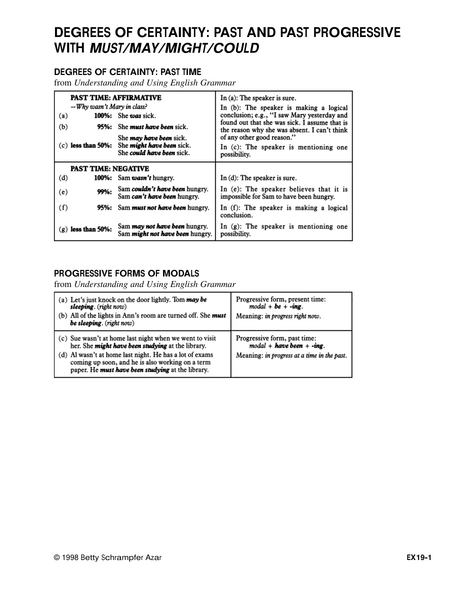 Degrees Of Certainty Past And Past Progressive PDF – Kolektif / Dil Eğitimi