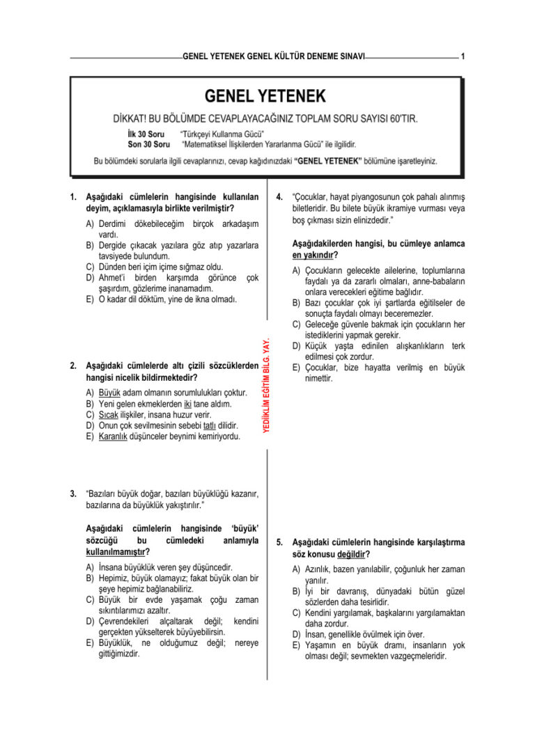 Deneme 5 kpss genel yetenek Kitap Kapağı