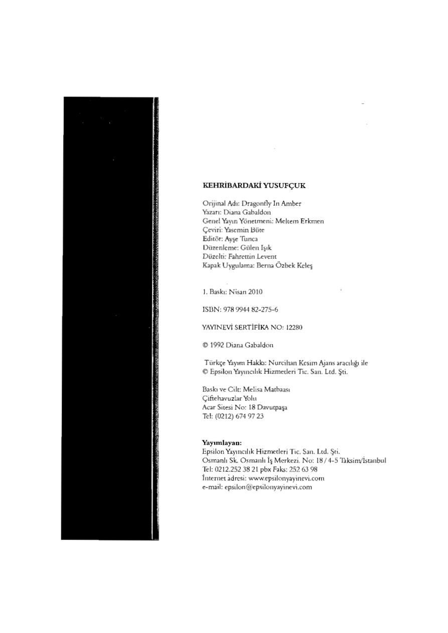 Kehribardaki Yusufçuk PDF – Diana Gabaldon