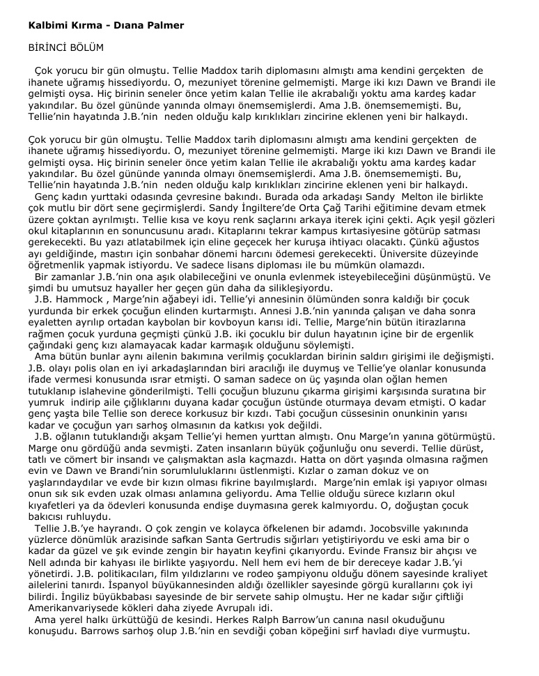 Kalbimi Kırma PDF – Diana Palmer