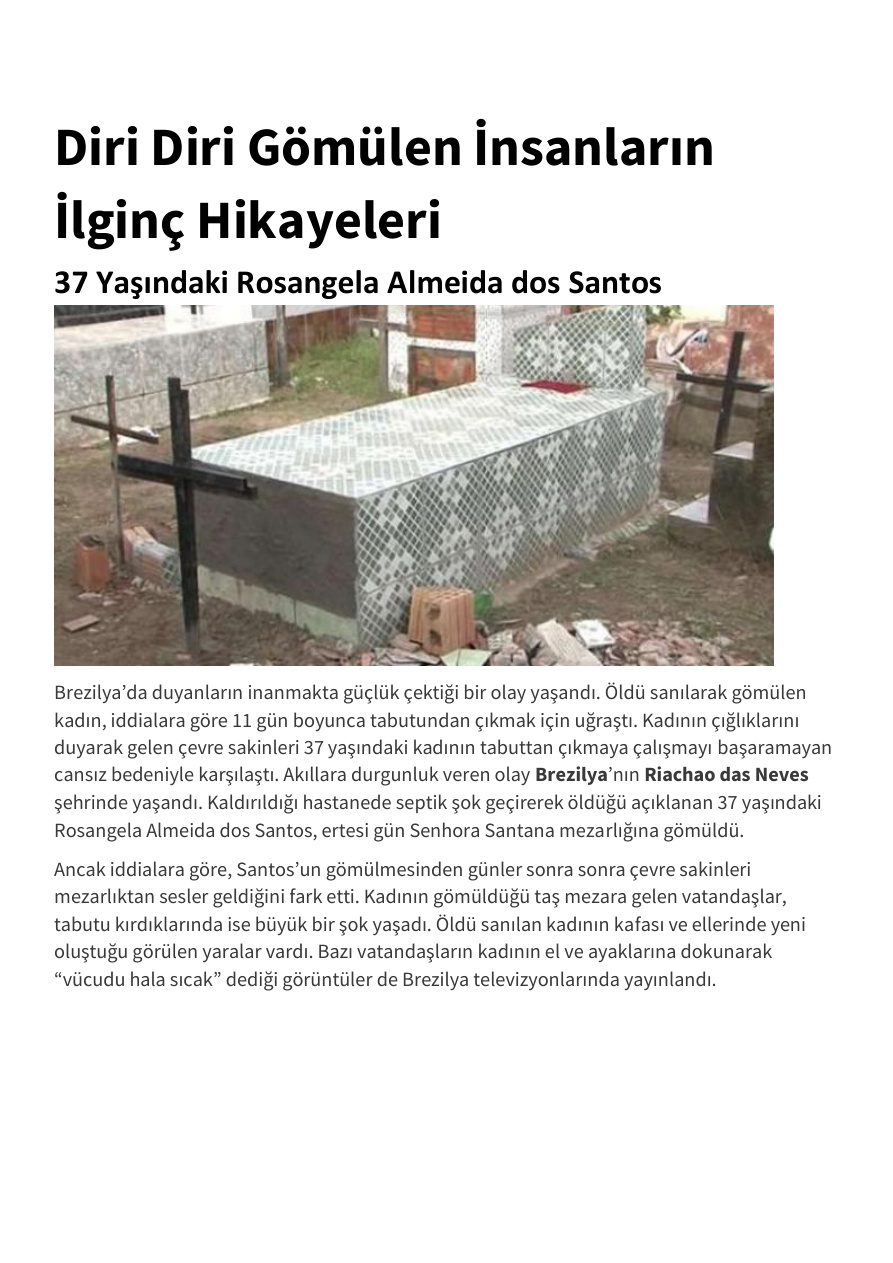 Diri Diri Gömülen İnsanların İlginç Hikayeleri PDF – Anonim / Gizem