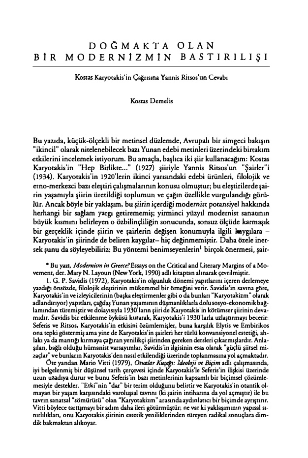 Doğmakta Olan Bir Modernizmin Bastırılışı PDF – Kolektif / Tarih