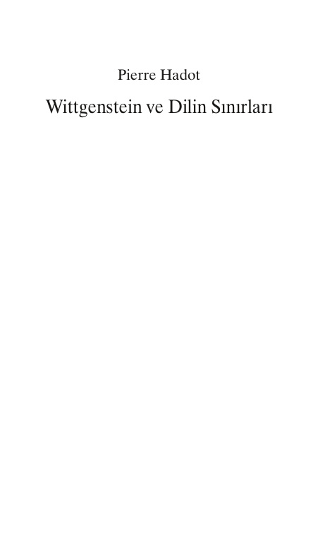 Wittgenstein ve Dilin Sınırları PDF – Pierre Hadot