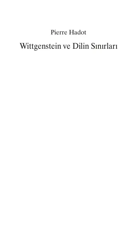 Doğu Batı Pierre Hadot Wittgenstein ve Dilin Sınırları Kitap Kapağı