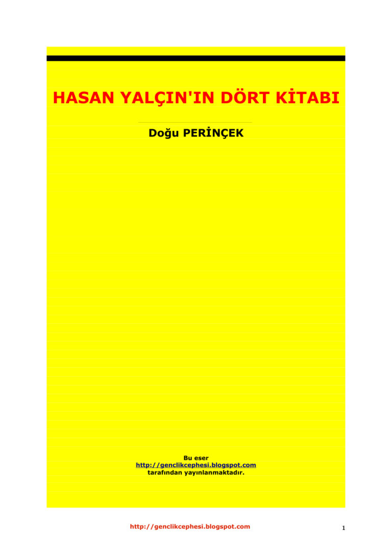Hasan Yalçın'ın Dört Kitabı (Perinçek) PDF - Doğu Perinçek 9 Doğu Perinçek Hasan Yalçın'ın Dört Kitabı Kitap Kapağı