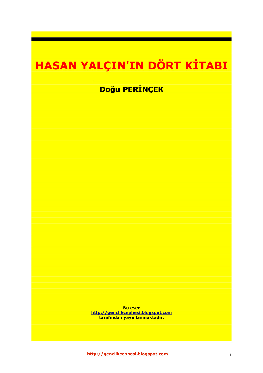 Hasan Yalçın’ın Dört Kitabı (Perinçek) PDF – Doğu Perinçek