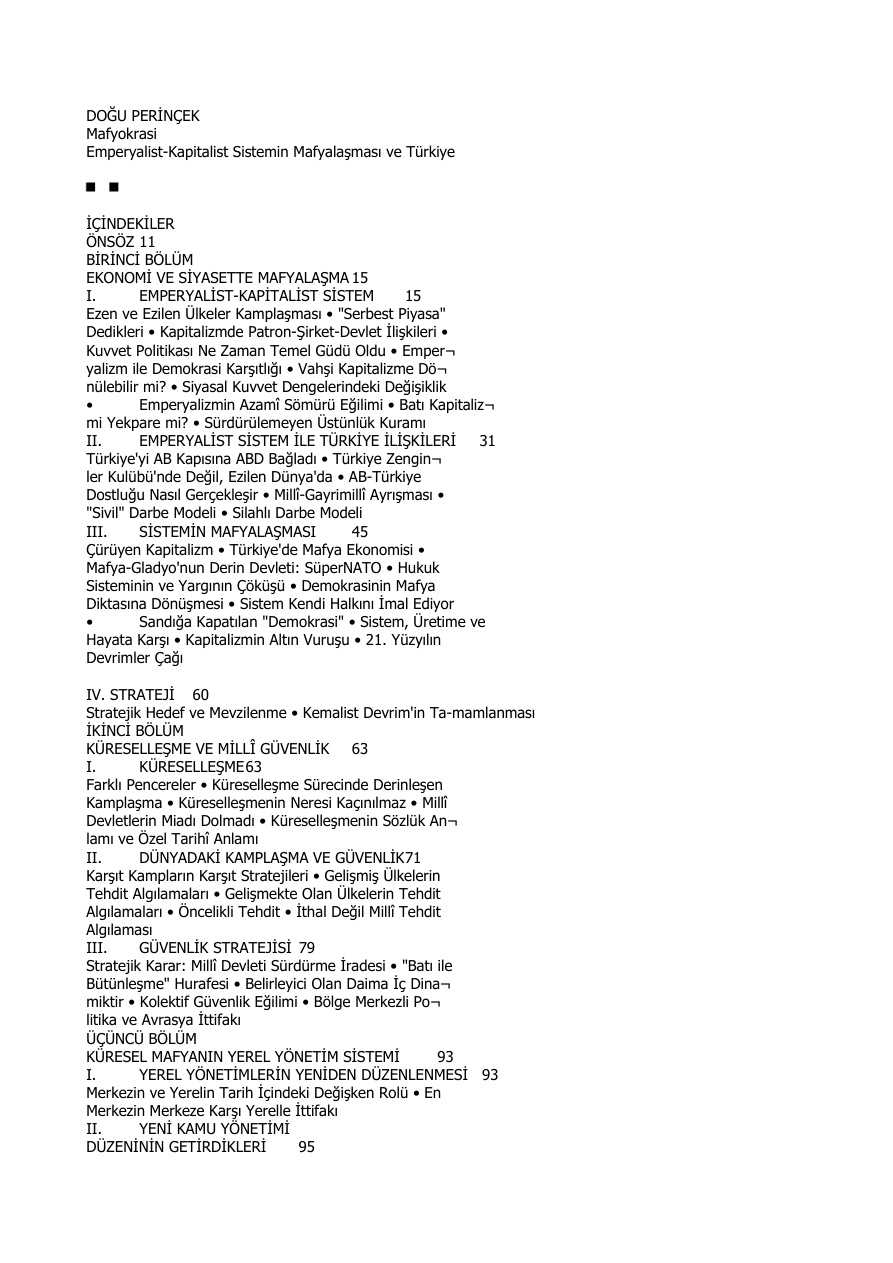 Mafyokrasi PDF – Doğu Perinçek