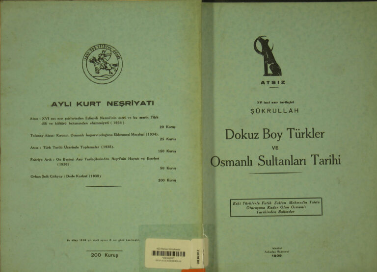 Dokuz Boy Türkler ve Osmanlı Sultanları Tarihi PDF - Hüseyin Nihal Atsız 13 Dokuz Boy Türkler ve Osmanlı Sultanları Tarihi Nihal Atsız Kitap Kapağı