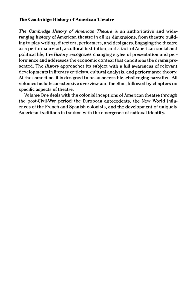 The Cambridge History of American Theatre Volume 1 PDF – Don B. Wilmeth, Christopher Bigsby