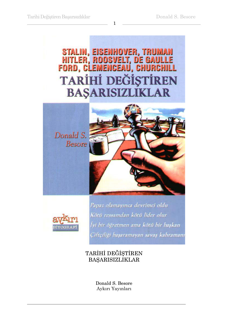 Tarihi Değiştiren Başarısızlıklar PDF – Donald S. Besore