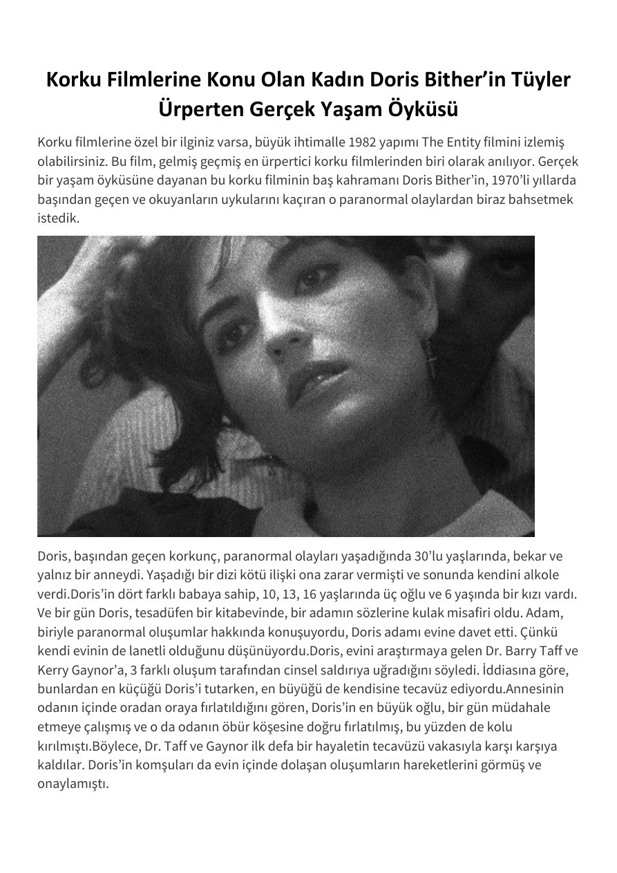 Doris Bither’in Gerçek Yaşam Öyküsü PDF – Anonim / Araştırma