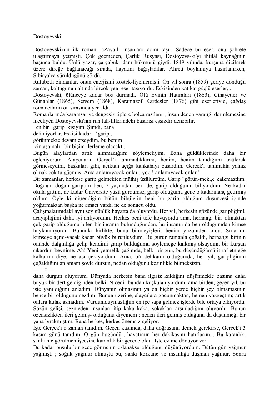 Bir Garip Kişinin Düşü PDF – Fyodor Dostoyevski